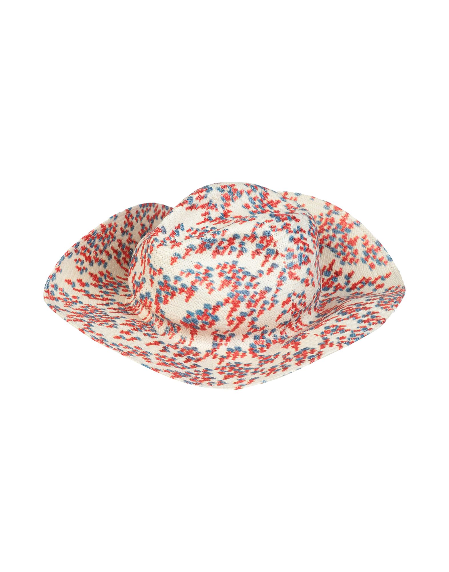 no appliqués, multicolor pattern, medium brim.