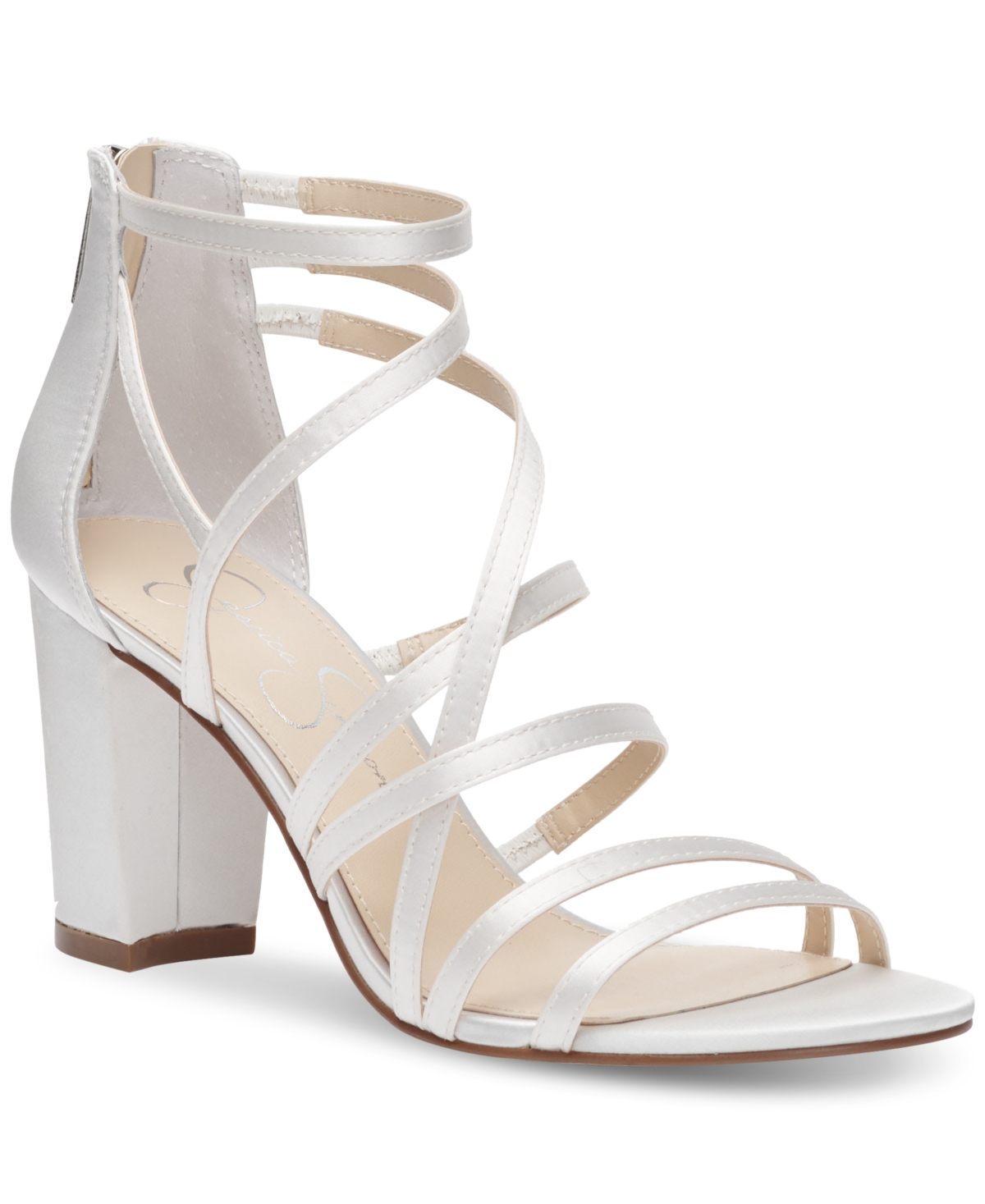 Jessica Simpson Women's Stassey Bridal Strappy Block-Heel Sandals Women's Shoes