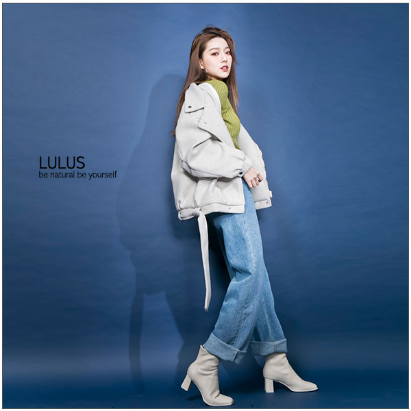 Lulu’s Y 方頭拼接踝靴