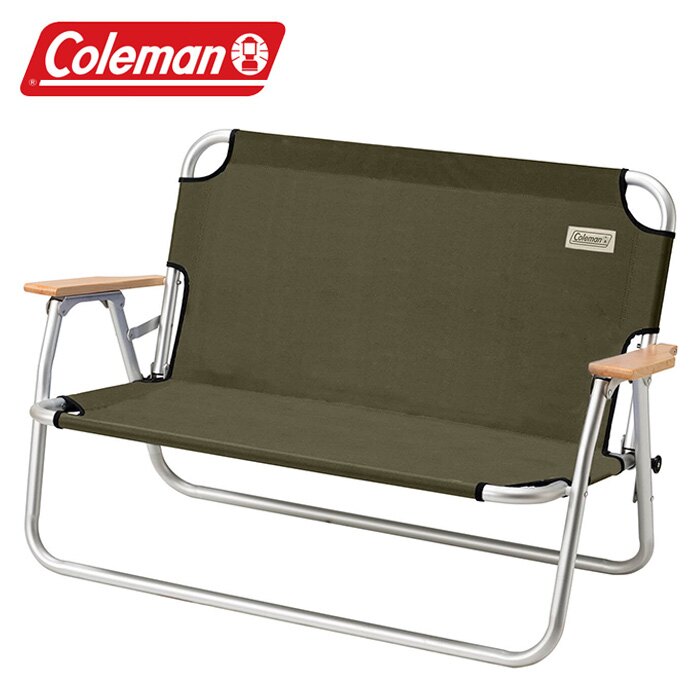 【Coleman 美國】摺疊長椅 休閒椅 露營椅 摺疊椅 綠橄欖 (CM-33807M000)