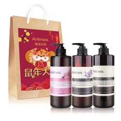 ◎頭皮舒爽，髮絲強化有彈性|◎調理活化頭皮，維護頭髮健康|◎保持頭髮水分，髮絲柔軟有光澤品牌:Arenes種類:髮品組合商品名稱:【Arenes】開運迎福魔髮福袋三件組(青洗+蘭洗+櫻洗+春節小提袋)