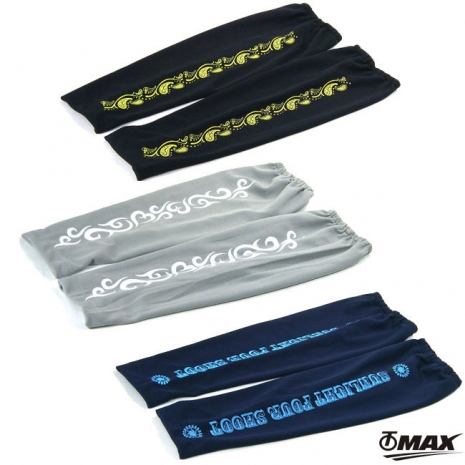OMAX 通用型吸濕排汗袖套-2雙灰+藍