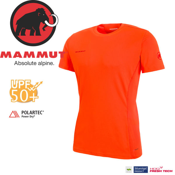 【MAMMUT Sertig T-Shirt 男《深橙》】1017-00110-2142/長毛象/抗UV 50+/Power Dry/排汗上衣/彈性運動T★滿額送