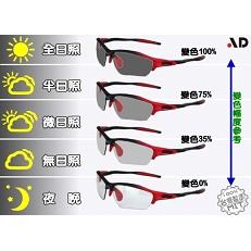 AD科技變色鏡片運動太陽眼鏡~白天到夜晚一付搞定~全方位保護眼睛-型號:Dragon