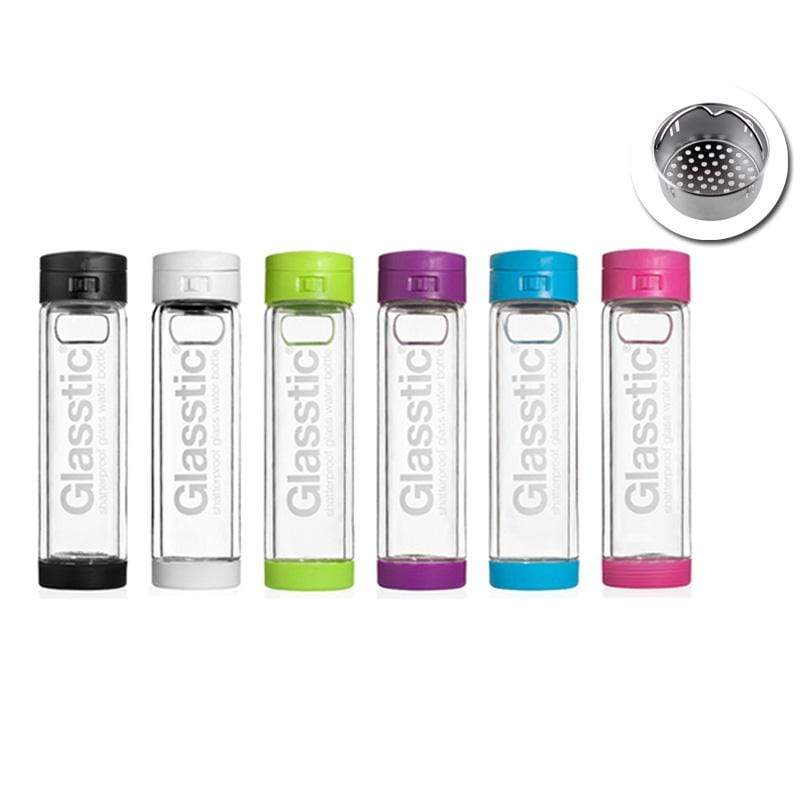 濾茶隔+安全防護玻璃水瓶經典款(六色可選) 470ml 黑色