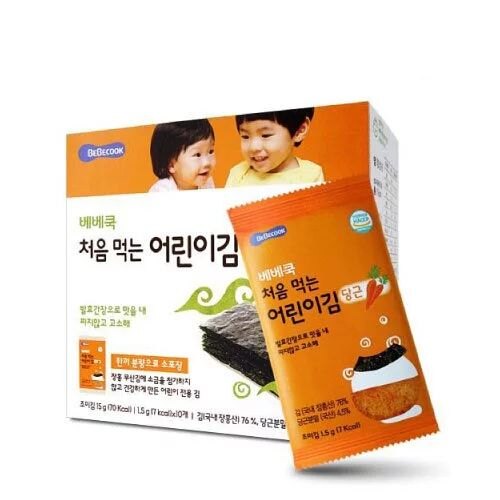 韓國 BEBECOOK 智慧媽媽 幼兒紅蘿蔔海苔10包/盒(15g)8809370350782★衛立兒生活館★。嬰幼兒與孕婦人氣店家衛立兒生活館的保健食品/副食品館、米餅/糖果/餅乾/零食有最棒的商品