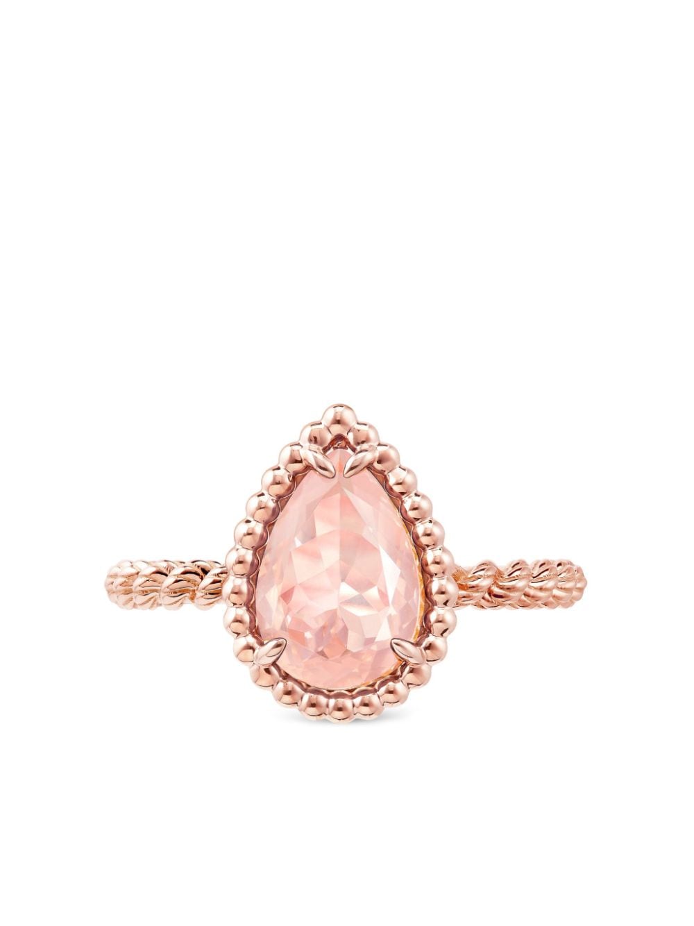 Boucheron - 18kt rose gold Serpent Bohème rose quartz ring - women - 18kt Rose Gold/Pink Quartz - 55