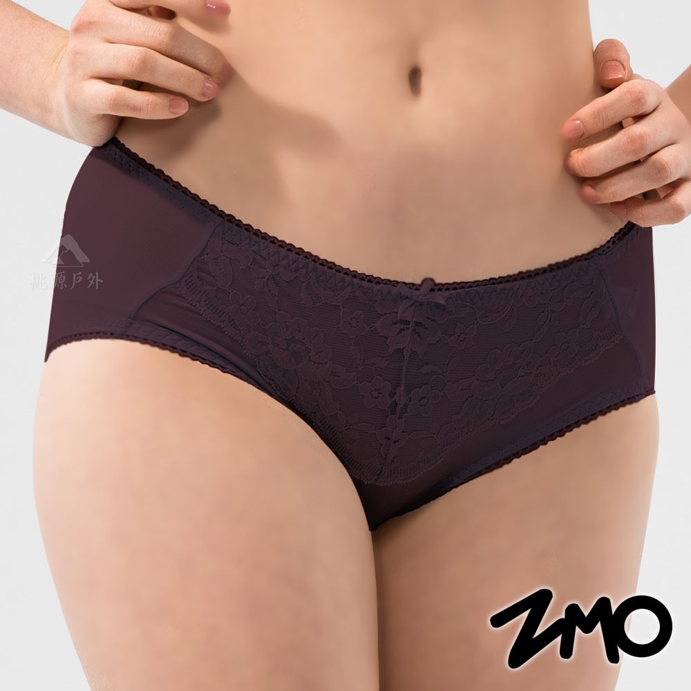 【 ZMO 】女中腰蕾絲內褲『咖啡紫』US308