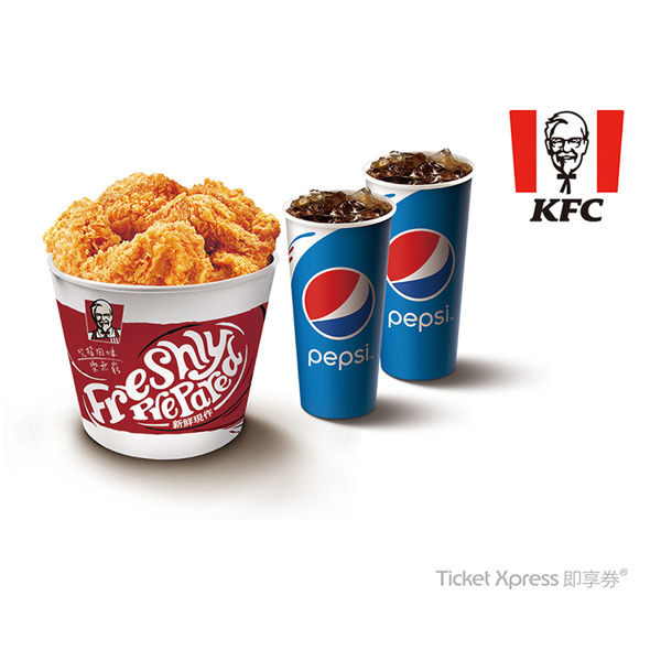 品名：肯德基6塊炸雞+2杯可樂組合即享券n內含：6塊炸雞(桶)+2杯可樂(中)