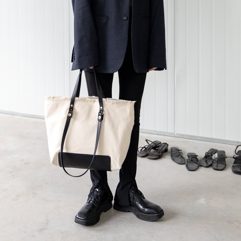 沙灘打包，春夏合適<br />厚實的帆布拼PU材質，不是很單薄的那種<br />容量可觀，適合出門愛帶超多東西的你<br />淺色愛髒，需要多一點關愛