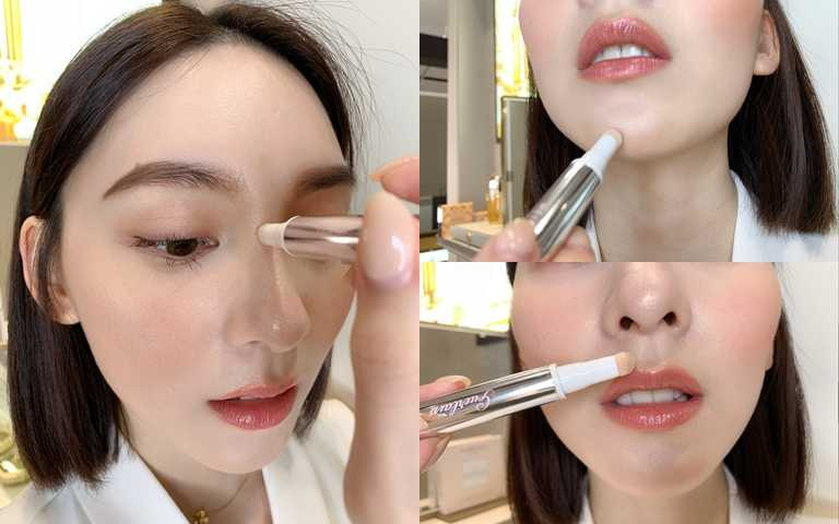 可以很好點塗在細部位置的海綿氣墊頭，山根、唇峰、下巴想到就能隨時輕點一下。(圖／吳雅鈴攝影)