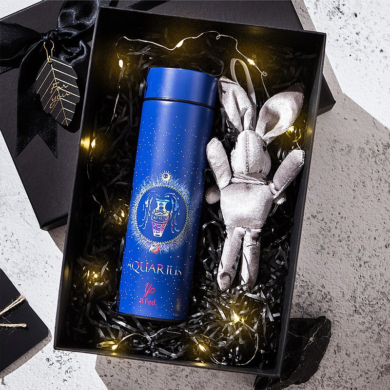 【十二星座對杯-七夕禮盒】訂製刻名生日禮物 濾茶智能溫度保溫杯