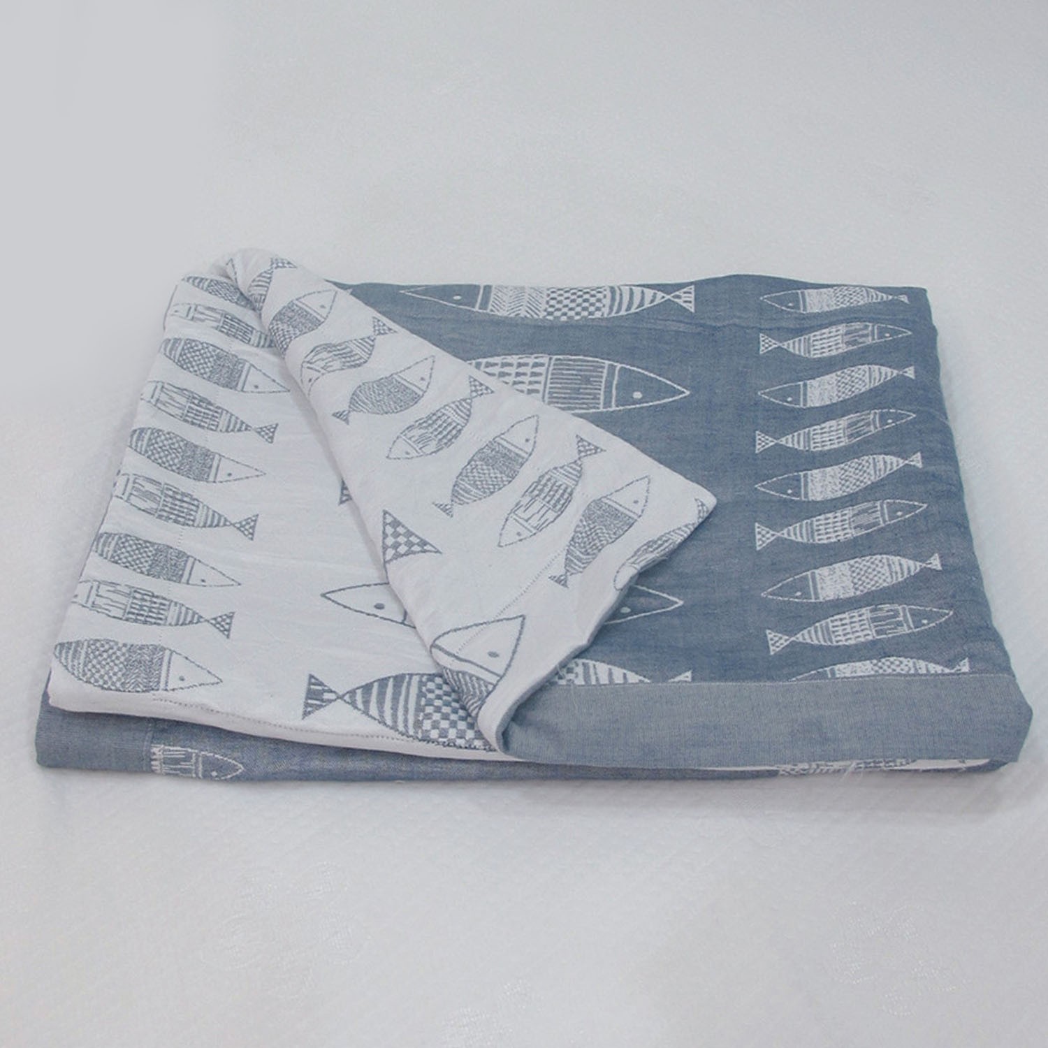 澳洲 Simple Living - 六層紗雅棉親膚透氣空調被-魚兒漫步 (150x185cm)