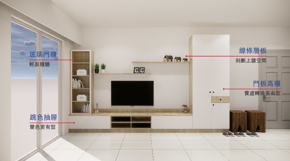 【樂活輕裝修】客製化系統電視櫃
