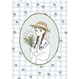 Blue and white simple girl