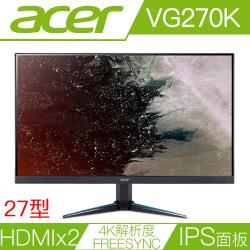 ACER宏碁 VG270K 27型IPS面板4K解析度FreeSync電競液晶螢幕