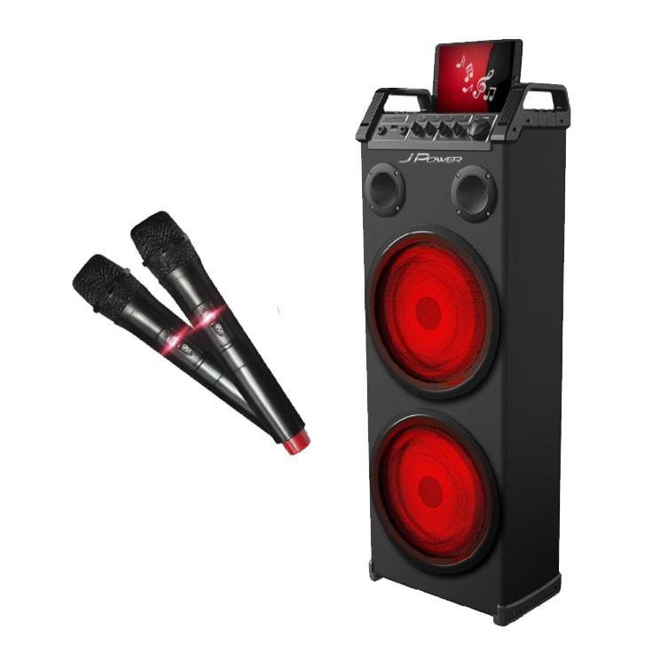 規格 : 支援藍牙，AUX IN，USB 讀碟三原色LED燈，LED指示燈麥克風插槽輸入MIC 1和MIC 2AC輸入 : 120V / 60HZ功率輸出：20Watts RMS輸入阻抗：4Ω信噪比：
