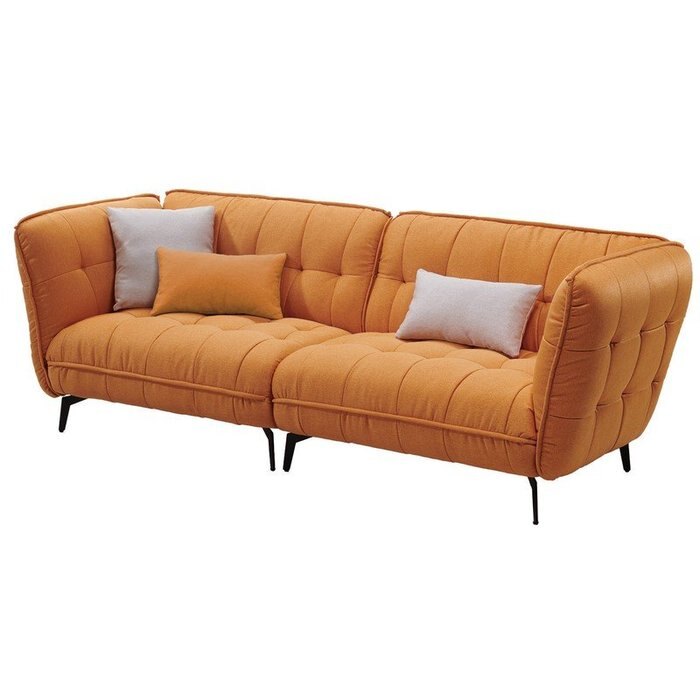 【新精品】KF-651-1 米蘭橘色四人沙發(不含茶几與其他商品) 台北到高雄滿五千享折扣/滿三千搭配車趟免運