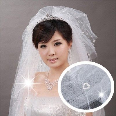 新娘頭紗.頭飾-四層點大小珍珠 [46620]◇美容美髮美甲新秘專業材料◇