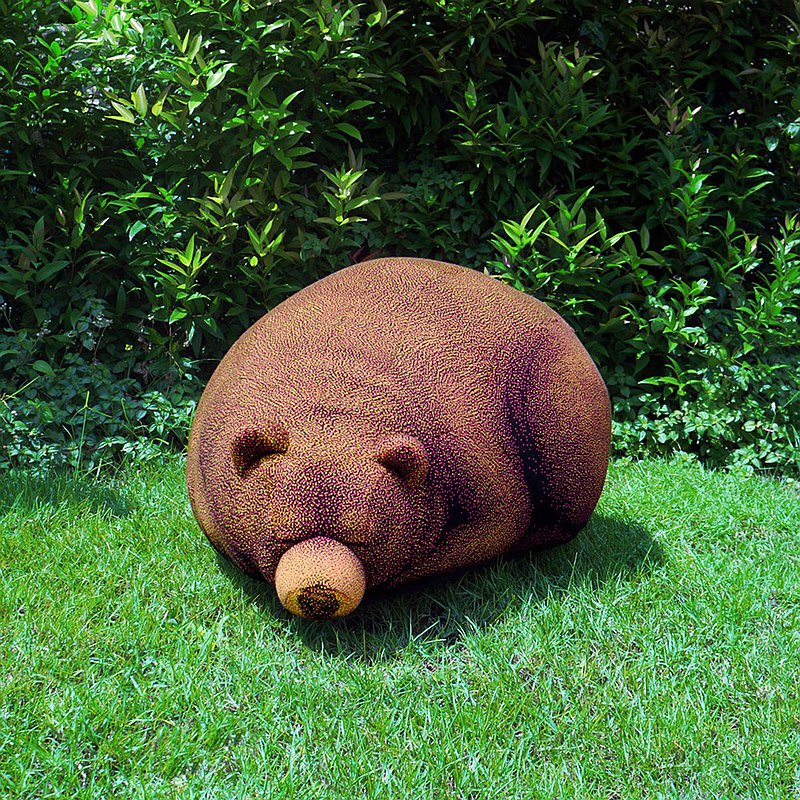 這是個像真灰熊豆袋，立體鮮明，可作懶人沙發，適合家居裝飾。