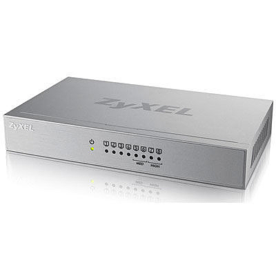 鐵製外殼，可壁掛式設計n 可同時連接8個網路設備並提供Giga線速效能n 具備實體QoS連接埠