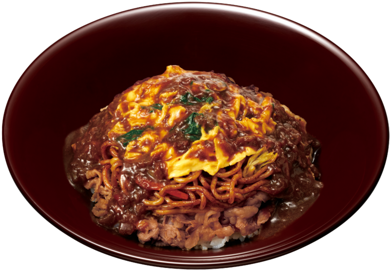 伝説再び すき家 やきそば牛丼 牛肉 やきそばの大胆な一杯 紅生姜が合う