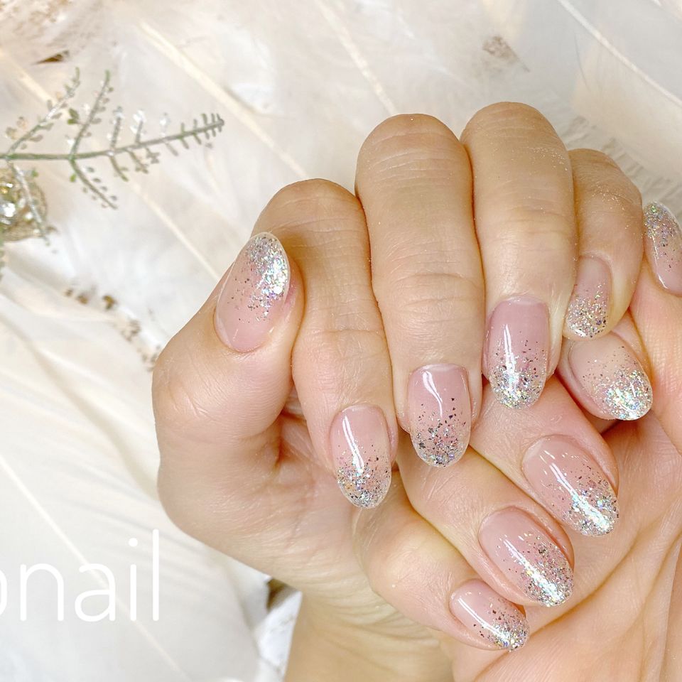 Handラメグラデーションnail