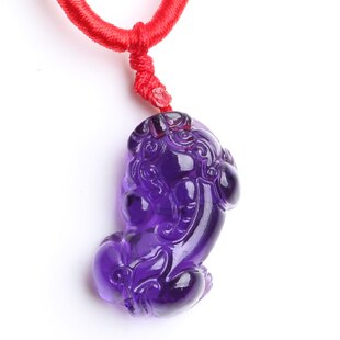 天然紫水晶貔貅吊墜招財辟邪1入