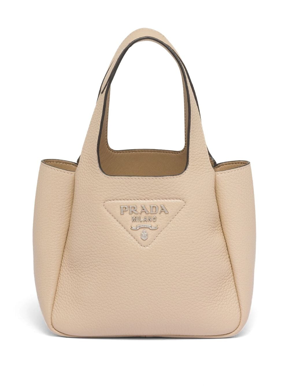 Prada - logo-plaque tote bag - women - Calf Leather - OS - Neutrals