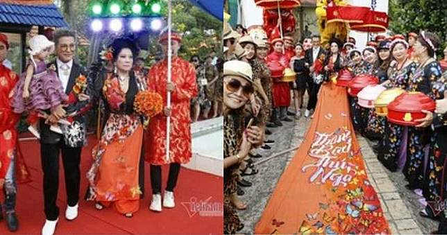 3年辦10次婚禮！男離婚再娶土豪嬤　拖5m長裙襬霸氣進場