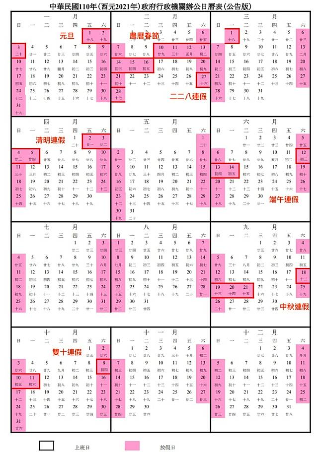 21年連休攻略 一張圖秒看懂 請2休11這樣請最划算 台灣旅行趣 Line Today