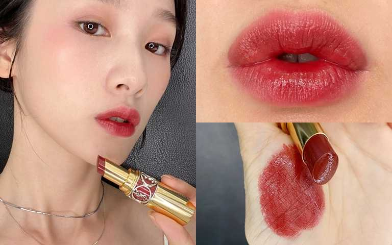 開賣3小時內全台完售的YSL情挑誘光水唇膏#76。（圖／吳雅鈴攝影、品牌提供）