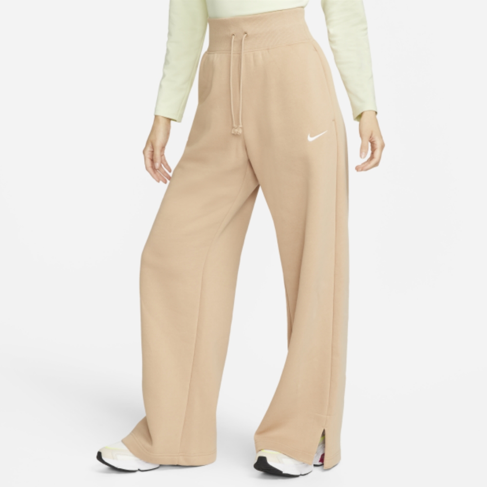 NIKE AS W NSW PHNX FLC HR PNT WIDE 女 長褲 奶茶色