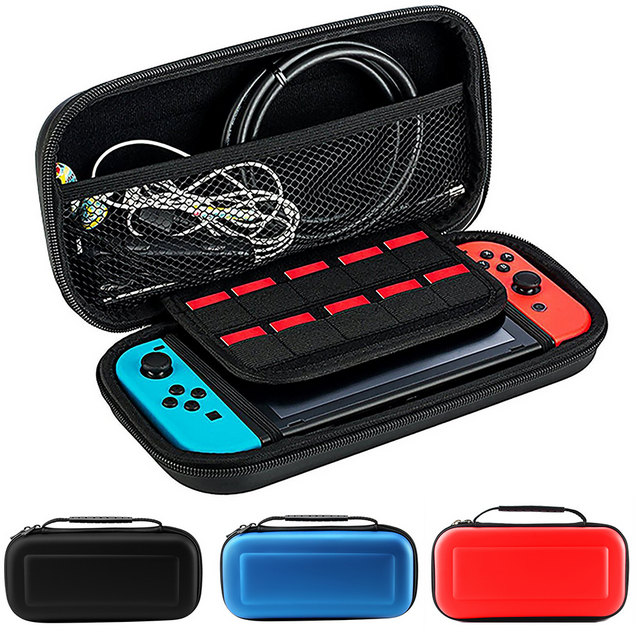 環保無毒EVA外殼 彈性耐磨 附加大網袋及10個卡帶收納夾層Switch/Switch Lite 大小通用設計 手提便攜設計 內襯超細纖維布