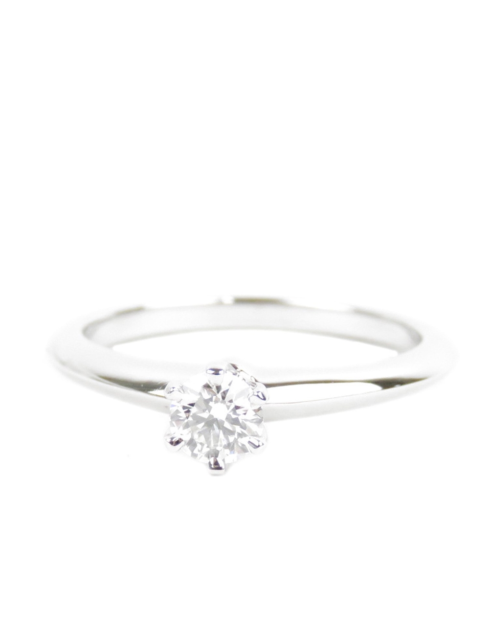 Product Details: Silver Tiffany Diamond Ring. This ring features platinum hardware with diamond. Wei