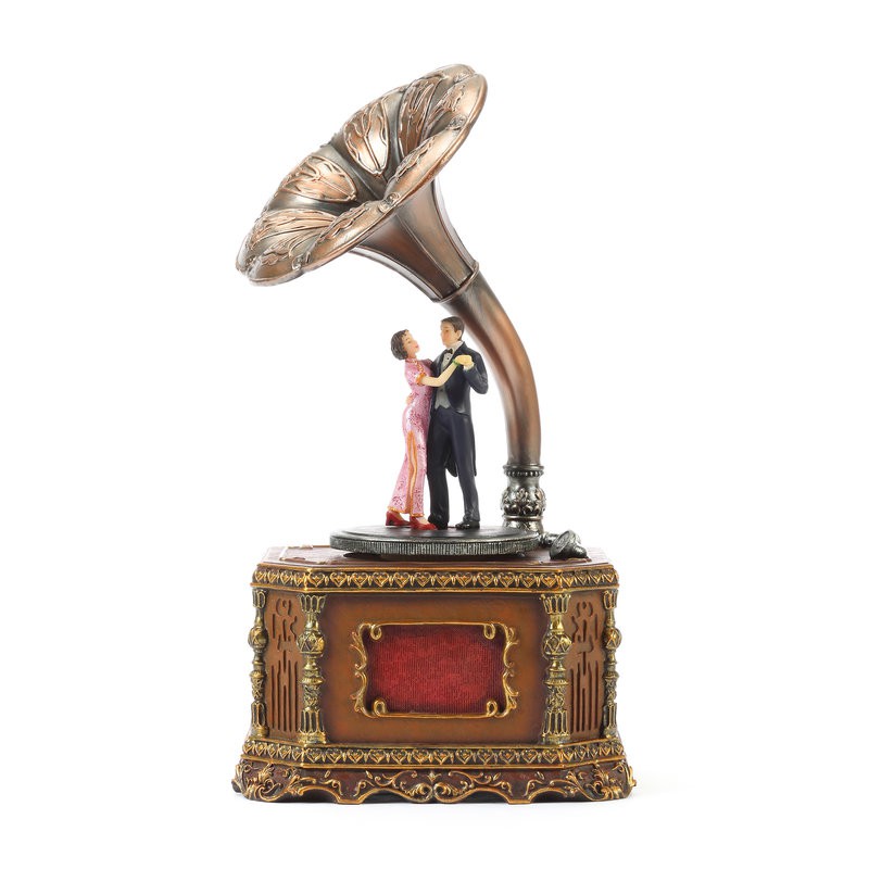 ---------------------------------------詳細規格名稱：懷舊留聲機 音樂盒貨號：EB-GG01104材質：冷瓷功能：旋轉 音樂尺寸：11.2*9.7*20.2公分音