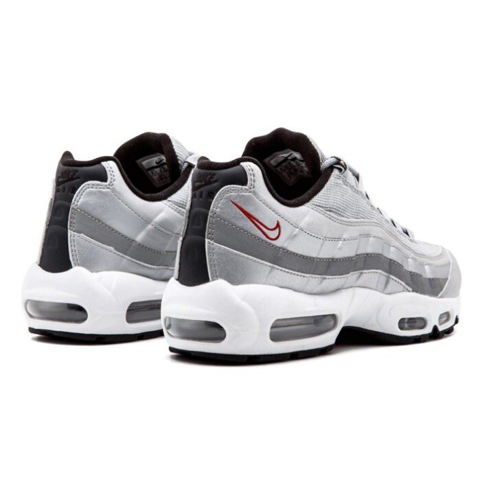 【日本海外代購】NIKE AIR MAX 95 PREMIUM QS 銀彈 白銀 白灰銀 白色 網面 透氣 男