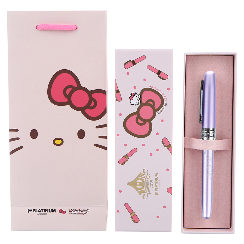 PLATINUM/白金鋼筆日本萬年筆凱蒂貓聯名HelloKitty鋼筆學生用女生可愛禮物送禮可換墨囊PGB-1000KT百周年款