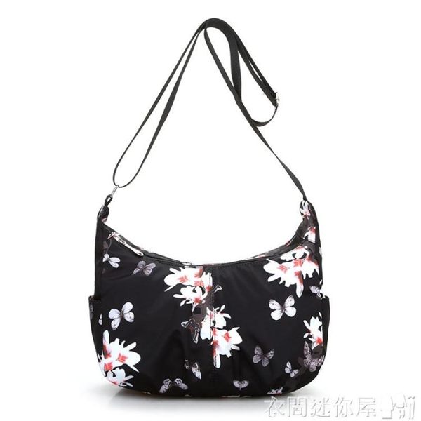 斜背包女包防水尼龍包簡約中老年側背跨包布包女小包女包牛津布 衣間迷你屋