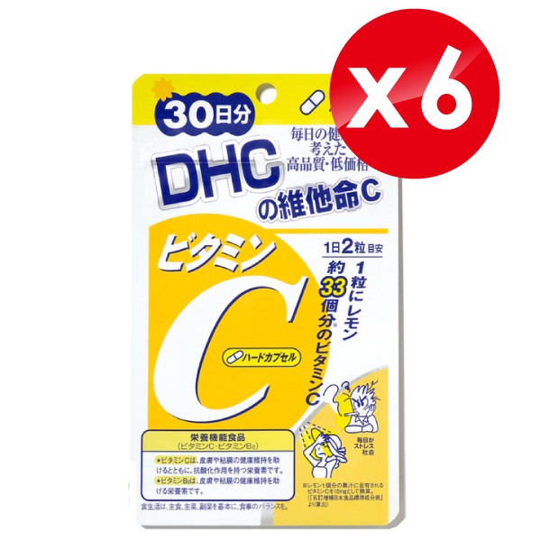 (6入組) DHC 維他命C 30日 60粒X6營養標示：依圖片標示容量/規格：578毫克/粒，60粒X6保存期限：36個月產地：日本貨源：公司貨劑型：膠囊過敏原註記：無食用方式：一天2粒配合開水食用