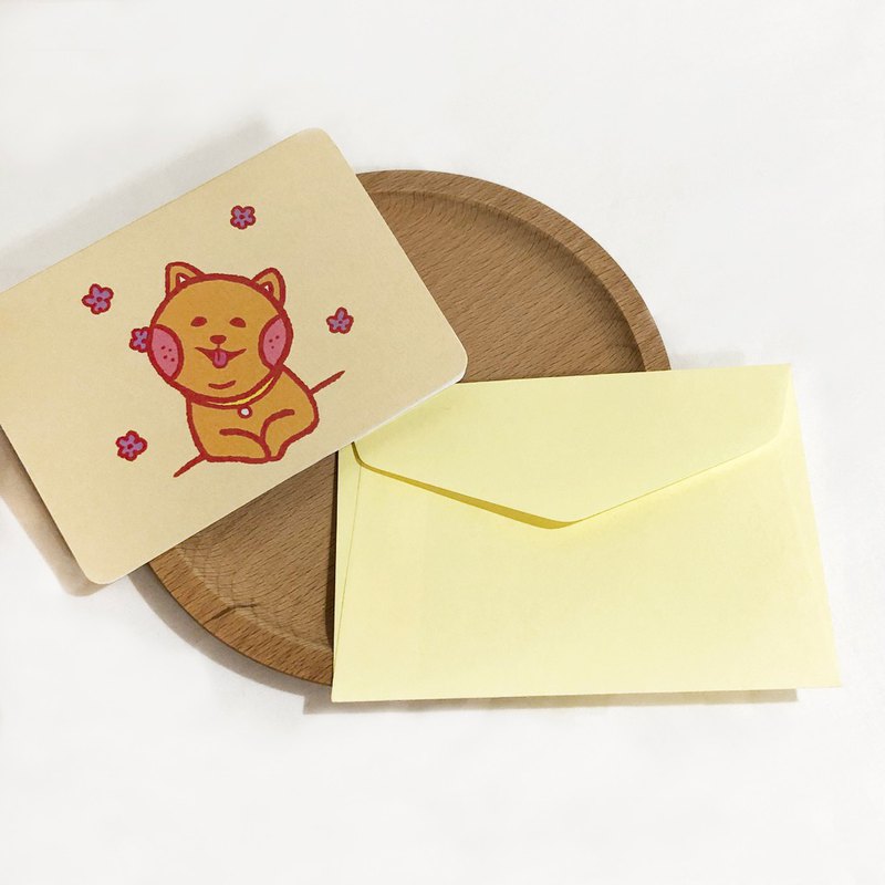 尺寸：卡片對折7.5x10.5cm 卡片內頁：空白 圖案：毛小孩