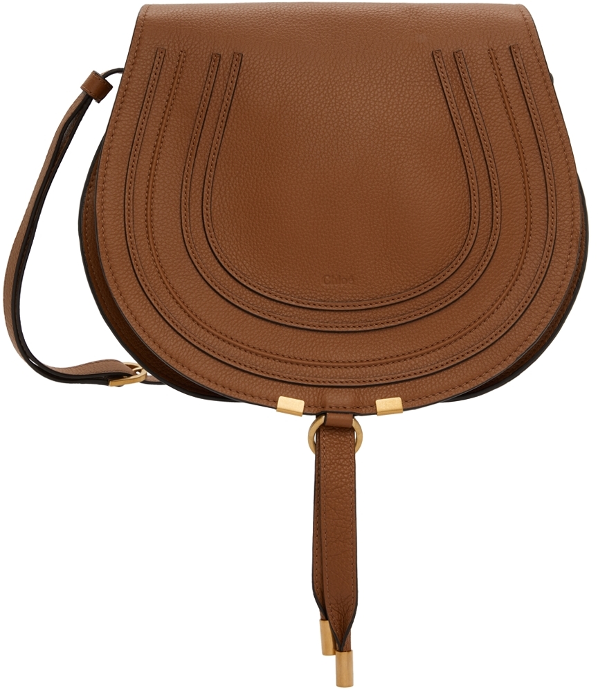 Chloé 棕色中号 Marcie Saddle 单肩包
