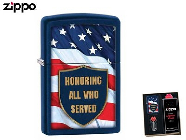 【寧寧精品】Zippo 原廠授權台中30年旗艦店 防風打火機送精美禮盒組海軍磨砂美國國旗紀念款 4322-2