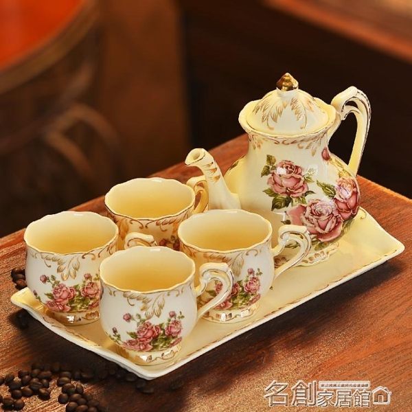 水壺套裝 水杯套裝英式下午茶茶具套裝茶杯陶瓷杯子家用咖啡杯套裝歐式杯具 名創家居館DF