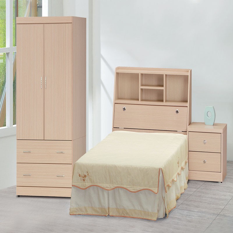 【CA36-13】白橡無敵木心板3.5尺高床頭 寬106×深30×高106公分 $2,600【CA62352】白橡3.5尺優質六分木芯板床底 寬106.1×深187×高25.1公分 $2,470【商品