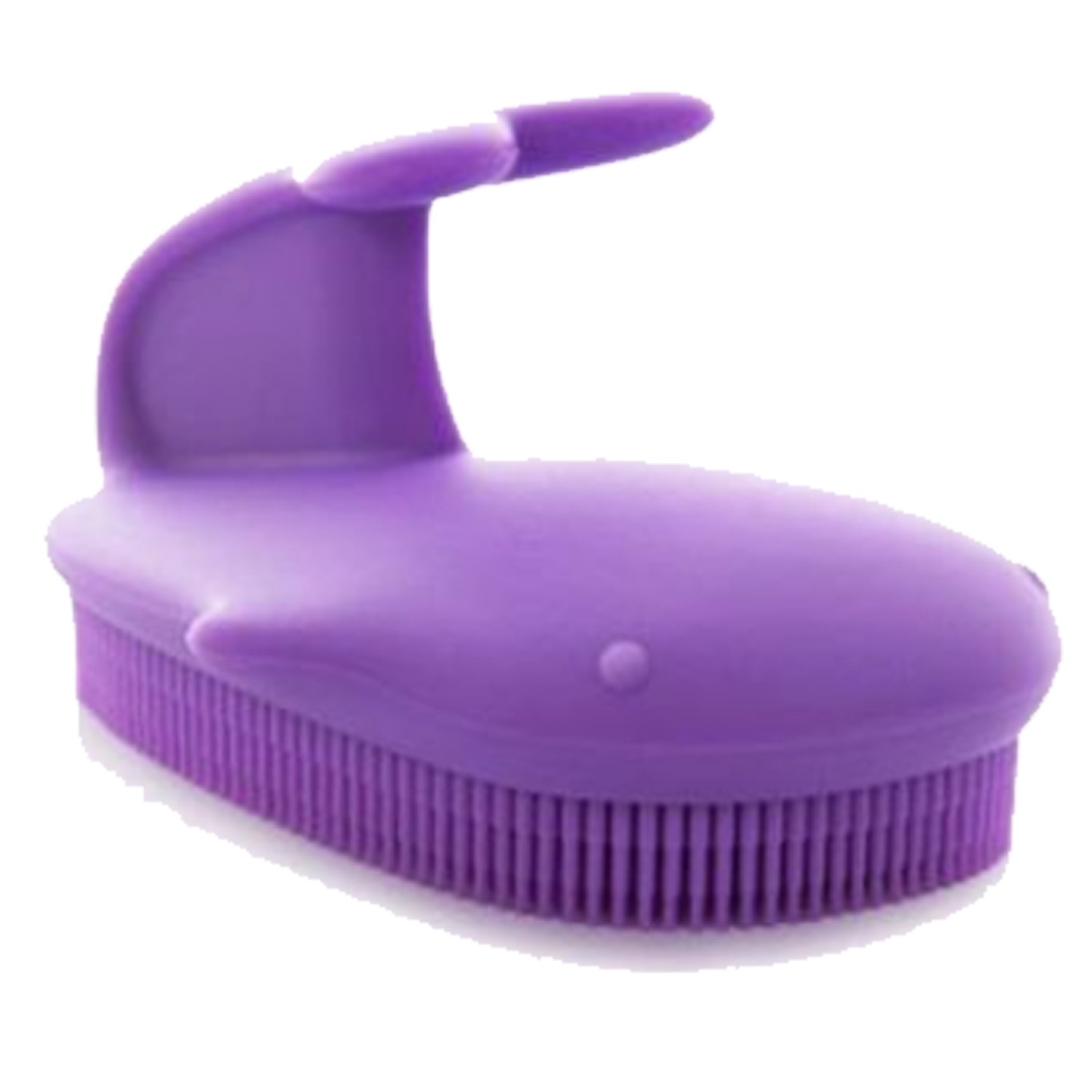 韓國 sillymann - 100%鉑金矽膠鯨魚洗澡刷-紫色