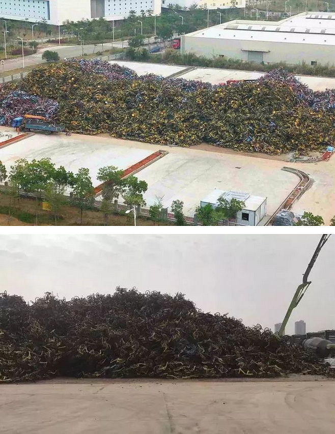 廈門新地標：由上萬輛被沒收的共享單車所堆成的共享單車墳場