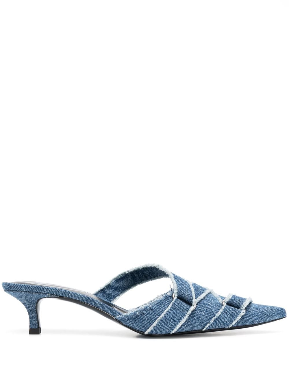Diesel - low heel denim pumps - women - Calf LeatherFabric/Cotton/Hemp/Calf Leather - 40 - Blue