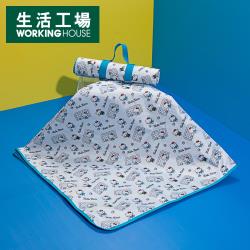 ◎附尼龍束口提袋，捲折收納不佔空間|◎優質加厚布料，耐磨耐用防潑水|◎跟著Hello Kitty去野餐，增添歡樂時光品牌:生活工場類型:餐墊材質:布面黏貼/釘掛:否顏色:藍色系尺寸:140cm以下尺寸