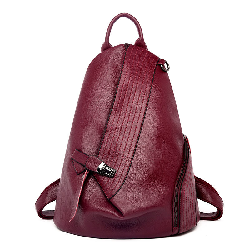 卡帝樂鱷魚雙肩包女2020新款女士個性時尚軟皮粽子包潮流韓版背包